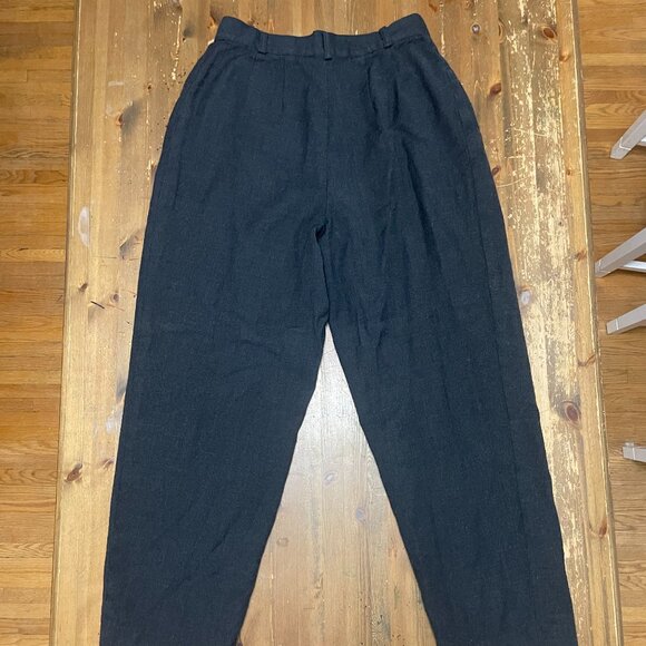 Daniel Hechter Wool Trousers High-Waisted Pleated Straight Leg Women's Size 12 - Picture 4 of 11